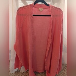 Vibrant Pink Open-Front Cardigan